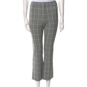 DEREK LAM 10 CROSBY Kick Flare Legging Gray Plaid Women's Pants Gingham Sz 4